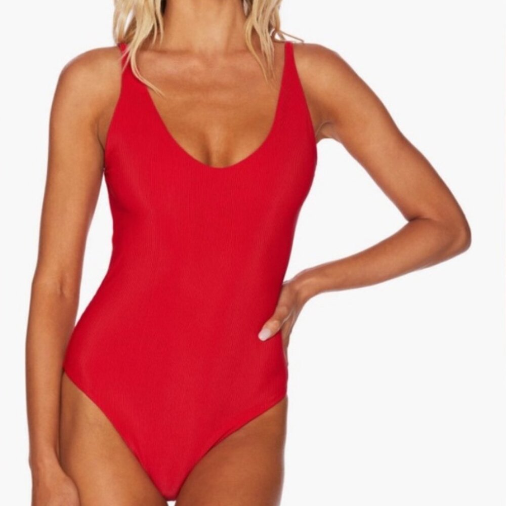 Beach riot red one piece